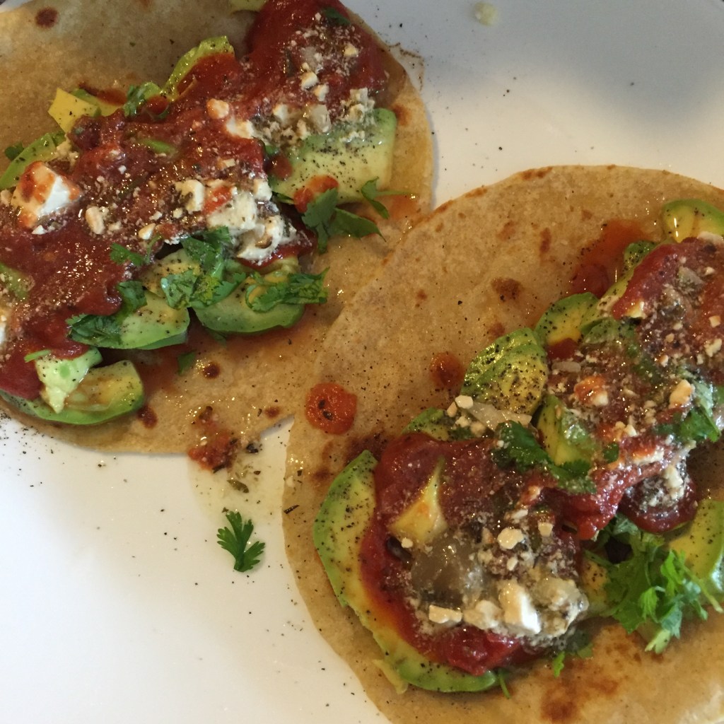 Avocado wrap with red&nbsp;sauce